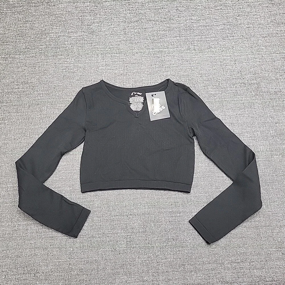 Art Class Kids Girls Long Sleeves Top Medium Sz 8 Black Casual Tee Shirt